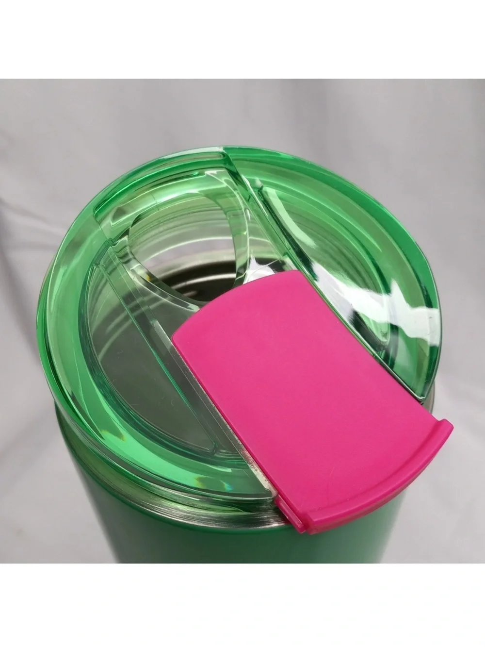 Starbucks Green Tumbler with Pink Accent Lid